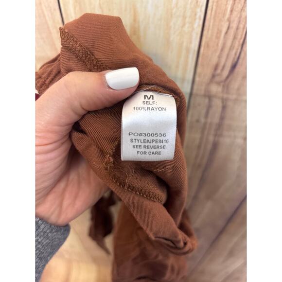 Promesa Linen Pants with Tie Belt Pocket Brown Women's Size M - Picture 6 of 6